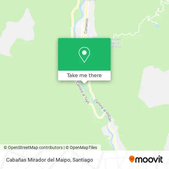Cabañas Mirador del Maipo map