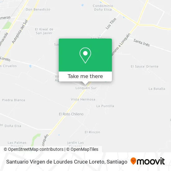 Mapa de Santuario Virgen de Lourdes Cruce Loreto