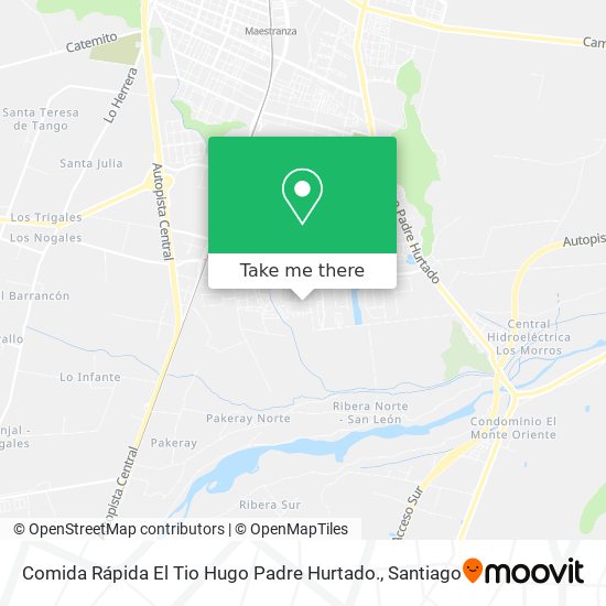 Mapa de Comida Rápida El Tio Hugo Padre Hurtado.