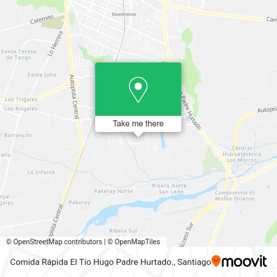 Comida Rápida El Tio Hugo Padre Hurtado. map