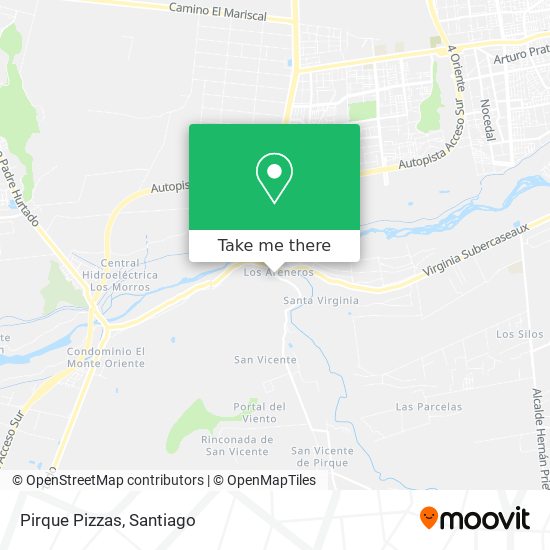 Pirque Pizzas map