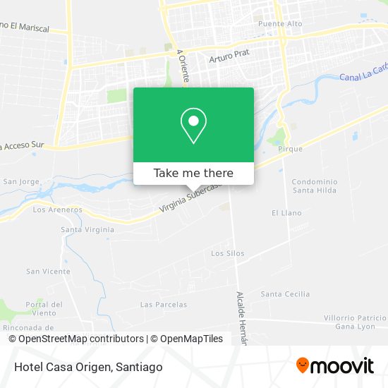 Hotel Casa Origen map