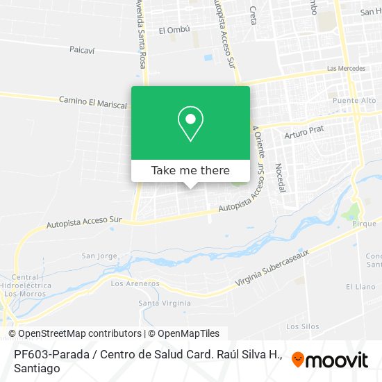 Mapa de PF603-Parada / Centro de Salud Card. Raúl Silva H.