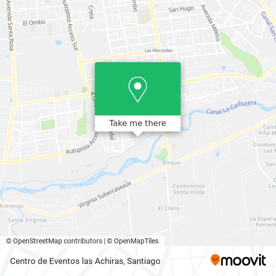 Centro de Eventos las Achiras map