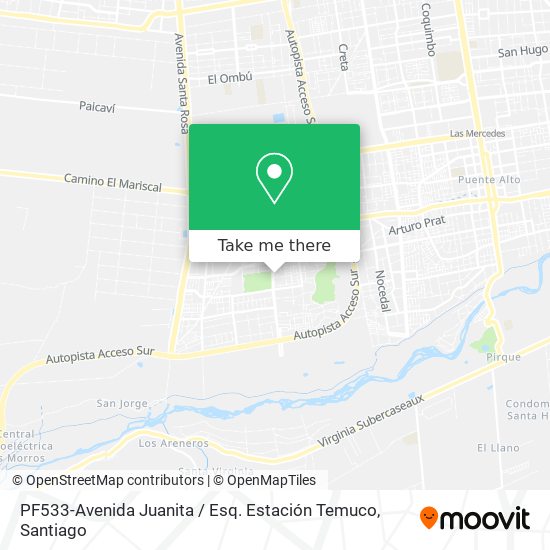 PF533-Avenida Juanita / Esq. Estación Temuco map