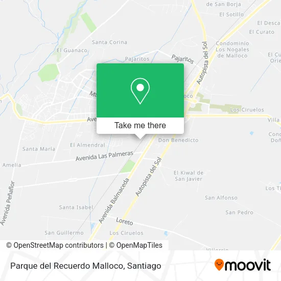 Parque del Recuerdo Malloco map