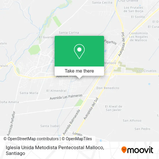 Iglesia Unida Metodista Pentecostal Malloco map