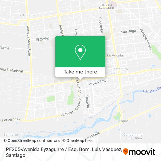 Mapa de PF205-Avenida Eyzaguirre / Esq. Bom. Luis Vásquez