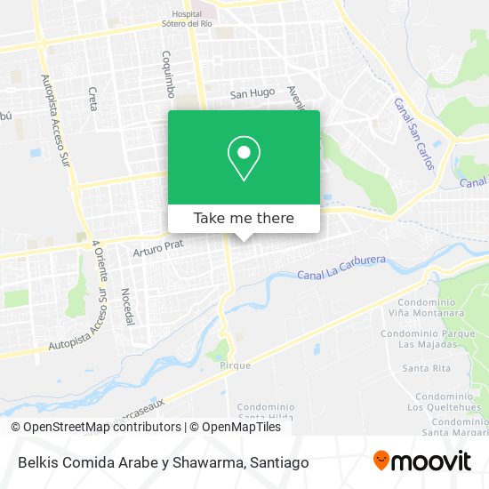 Mapa de Belkis Comida Arabe y Shawarma