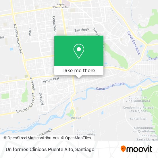 Mapa de Uniformes Clinicos Puente Alto