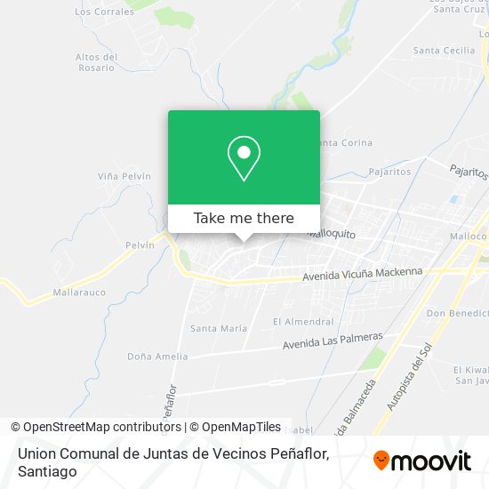 Union Comunal de Juntas de Vecinos Peñaflor map