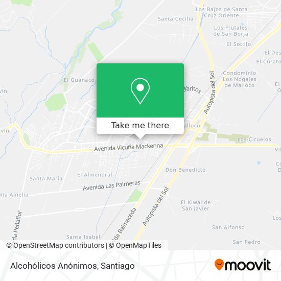 Alcohólicos Anónimos map
