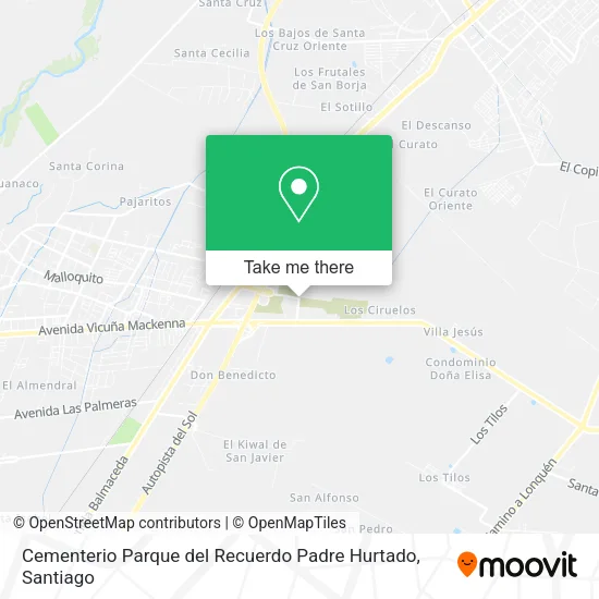 Cementerio Parque del Recuerdo Padre Hurtado map