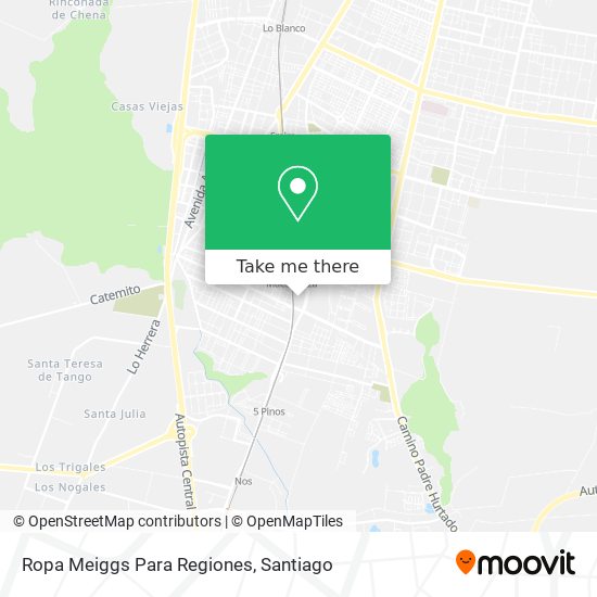 Ropa Meiggs Para Regiones map