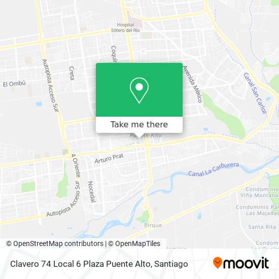 Clavero 74 Local 6 Plaza Puente Alto map