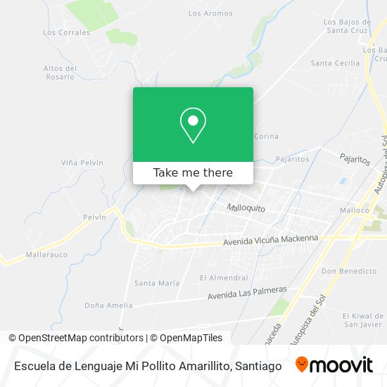 Mapa de Escuela de Lenguaje Mi Pollito Amarillito