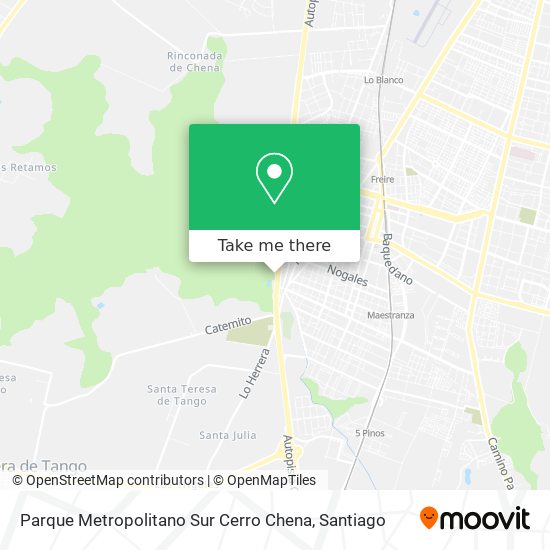 Parque Metropolitano Sur Cerro Chena map