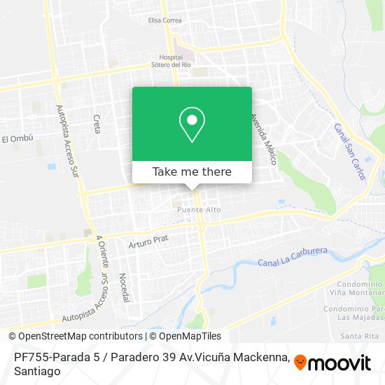 Mapa de PF755-Parada 5 / Paradero 39 Av.Vicuña Mackenna