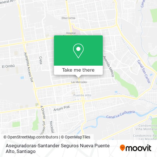 Aseguradoras-Santander Seguros Nueva Puente Alto map