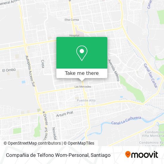 Compañia de Telfono Wom-Personal map