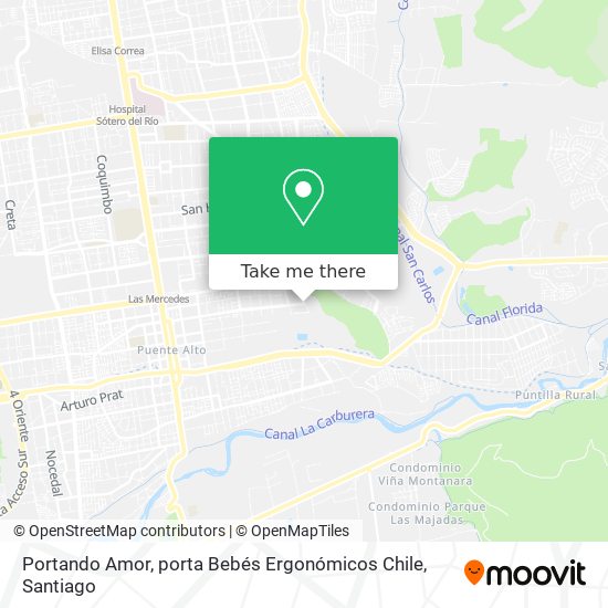 Mapa de Portando Amor, porta Bebés Ergonómicos Chile