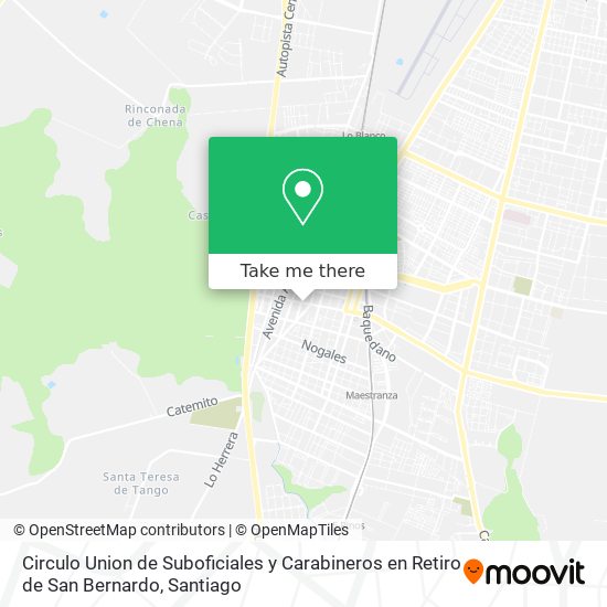 Circulo Union de Suboficiales y Carabineros en Retiro de San Bernardo map