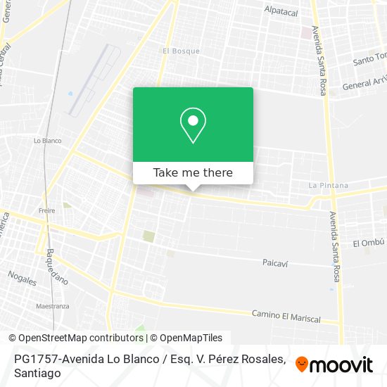 PG1757-Avenida Lo Blanco / Esq. V. Pérez Rosales map