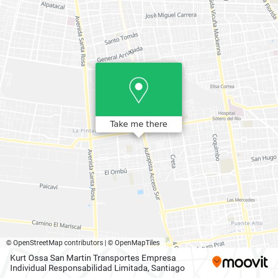 Mapa de Kurt Ossa San Martin Transportes Empresa Individual Responsabilidad Limitada