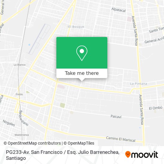 Mapa de PG233-Av. San Francisco / Esq. Julio Barrenechea