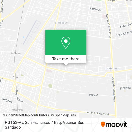 PG153-Av. San Francisco / Esq. Vecinar Sur map