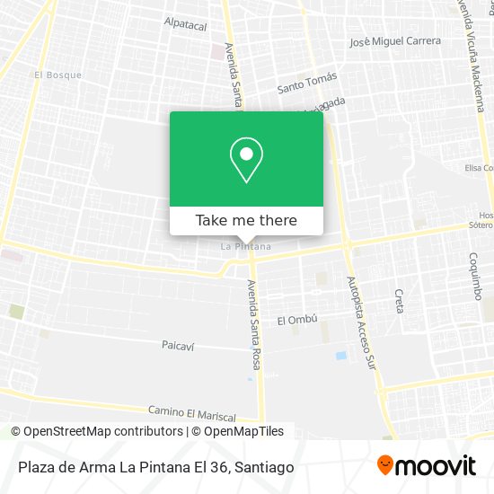 Mapa de Plaza de Arma La Pintana El 36