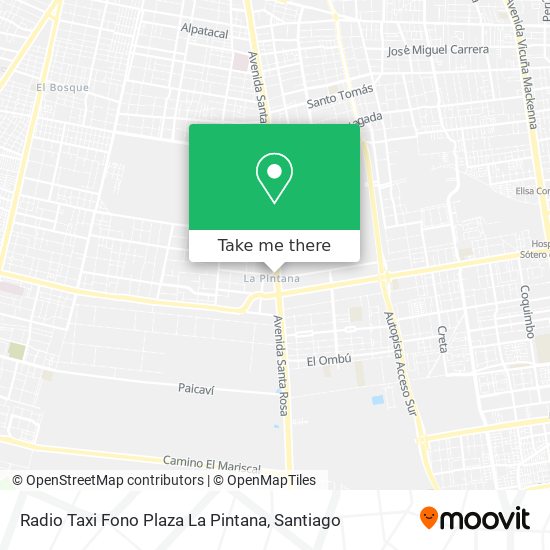 Mapa de Radio Taxi Fono Plaza La Pintana