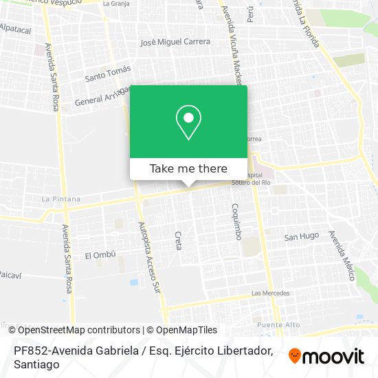 Mapa de PF852-Avenida Gabriela / Esq. Ejército Libertador