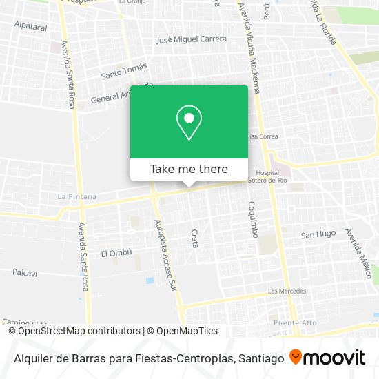 Mapa de Alquiler de Barras para Fiestas-Centroplas