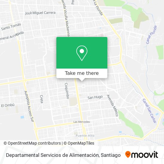 Departamental Servicios de Alimentación map