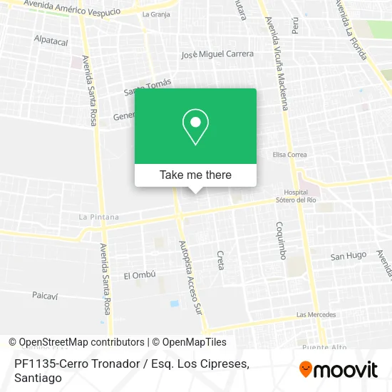 PF1135-Cerro Tronador / Esq. Los Cipreses map