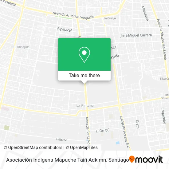 Asociación Indígena Mapuche Taiñ Adkimn map
