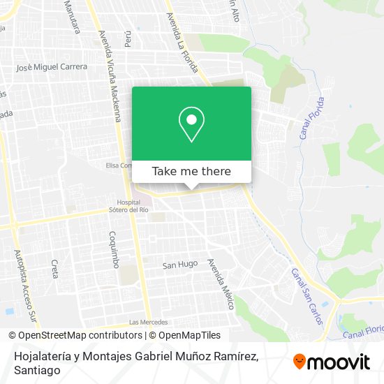 Hojalatería y Montajes Gabriel Muñoz Ramírez map