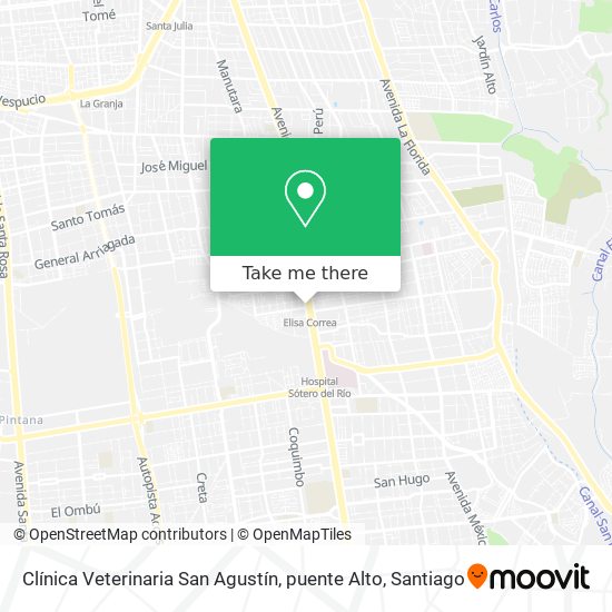 Clínica Veterinaria San Agustín, puente Alto map