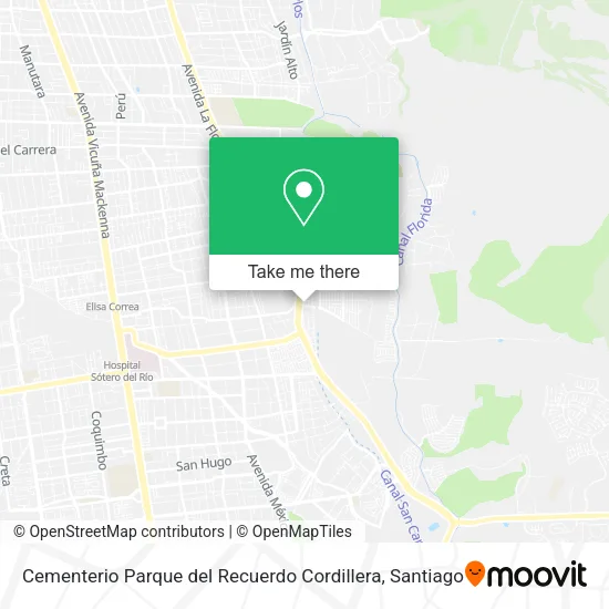 Cementerio Parque del Recuerdo Cordillera map