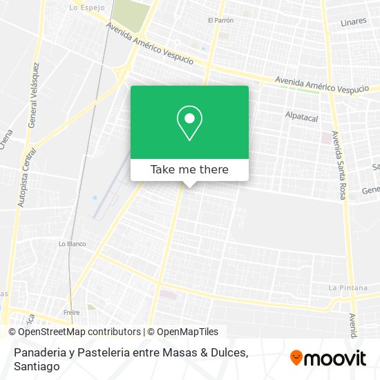 Panaderia y Pasteleria entre Masas & Dulces map