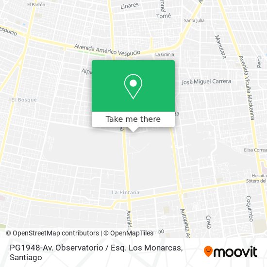 Mapa de PG1948-Av. Observatorio / Esq. Los Monarcas