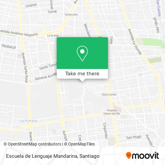 Mapa de Escuela de Lenguaje Mandarina