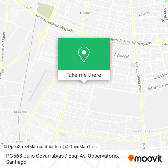 Mapa de PG568-Julio Covarrubias / Esq. Av. Observatorio