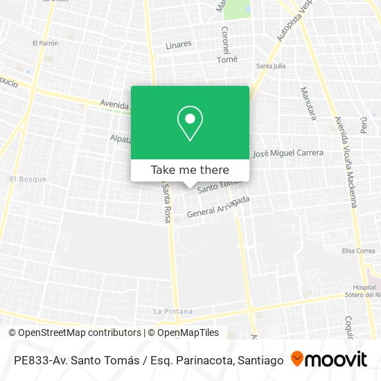 PE833-Av. Santo Tomás / Esq. Parinacota map