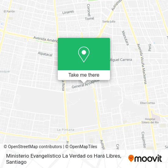 Ministerio Evangelístico La Verdad os Hará Libres map