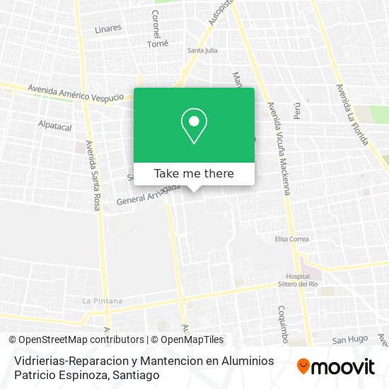 Mapa de Vidrierias-Reparacion y Mantencion en Aluminios Patricio Espinoza