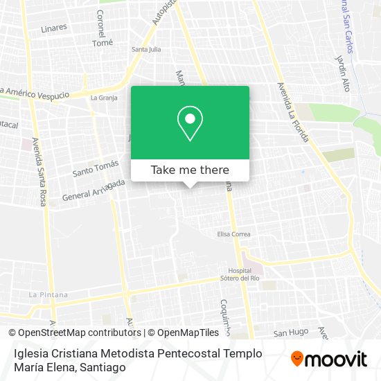 Mapa de Iglesia Cristiana Metodista Pentecostal Templo María Elena