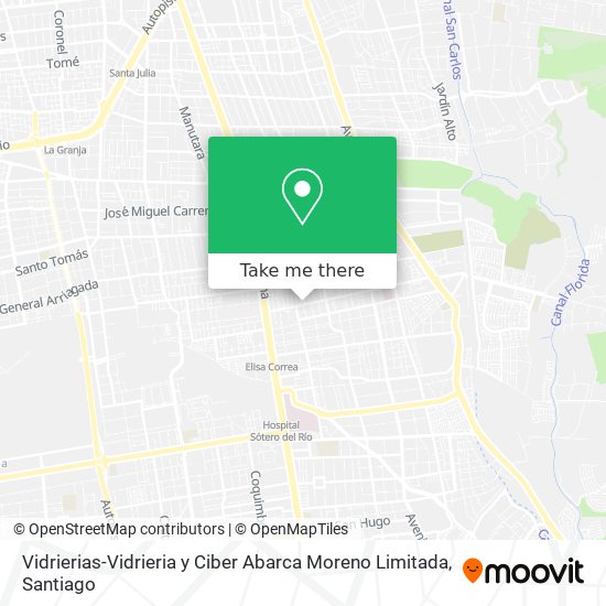 Mapa de Vidrierias-Vidrieria y Ciber Abarca Moreno Limitada
