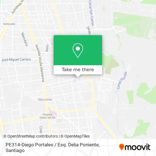 Mapa de PE314-Diego Portales / Esq. Delia Poniente